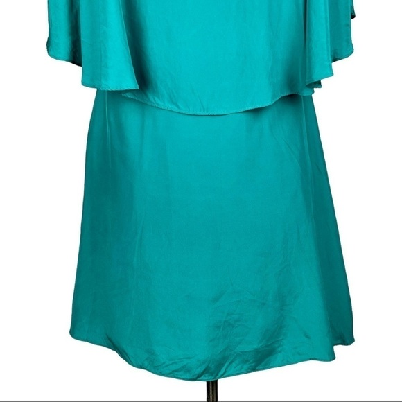 ANNIE GRIFFIN REBECCA SILK SEA GLASS CAPE EFFECT MINI DRESS - Picture 9 of 15